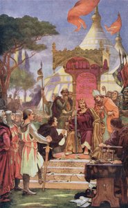 János király (1167-1216) a Magna Carta aláírásakor, 1215. június 15-én, illusztráció a 